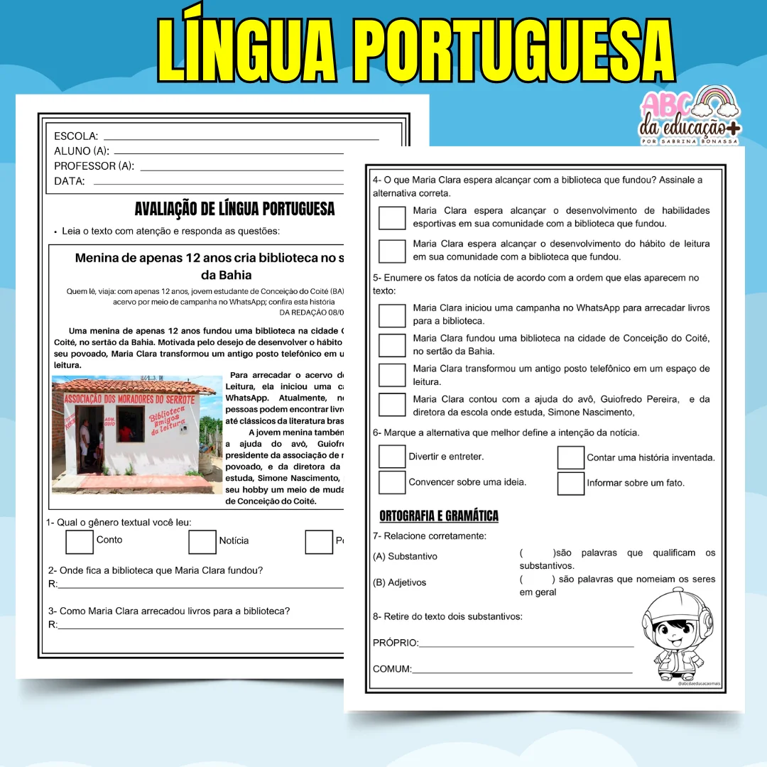 Kit Avaliações 4º ano – 1º bimestre – Editável - Image 3