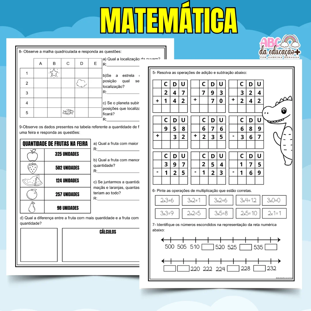 Kit Avaliações 3º ano – 1º bimestre – Editável - Image 5