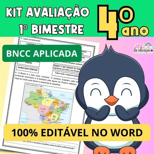 Kit Avaliações 4º ano – 1º bimestre – Editável