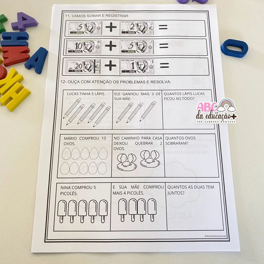 Kit Avaliações 1º ano – 1º bimestre – Cabeçalho Editável - Image 10