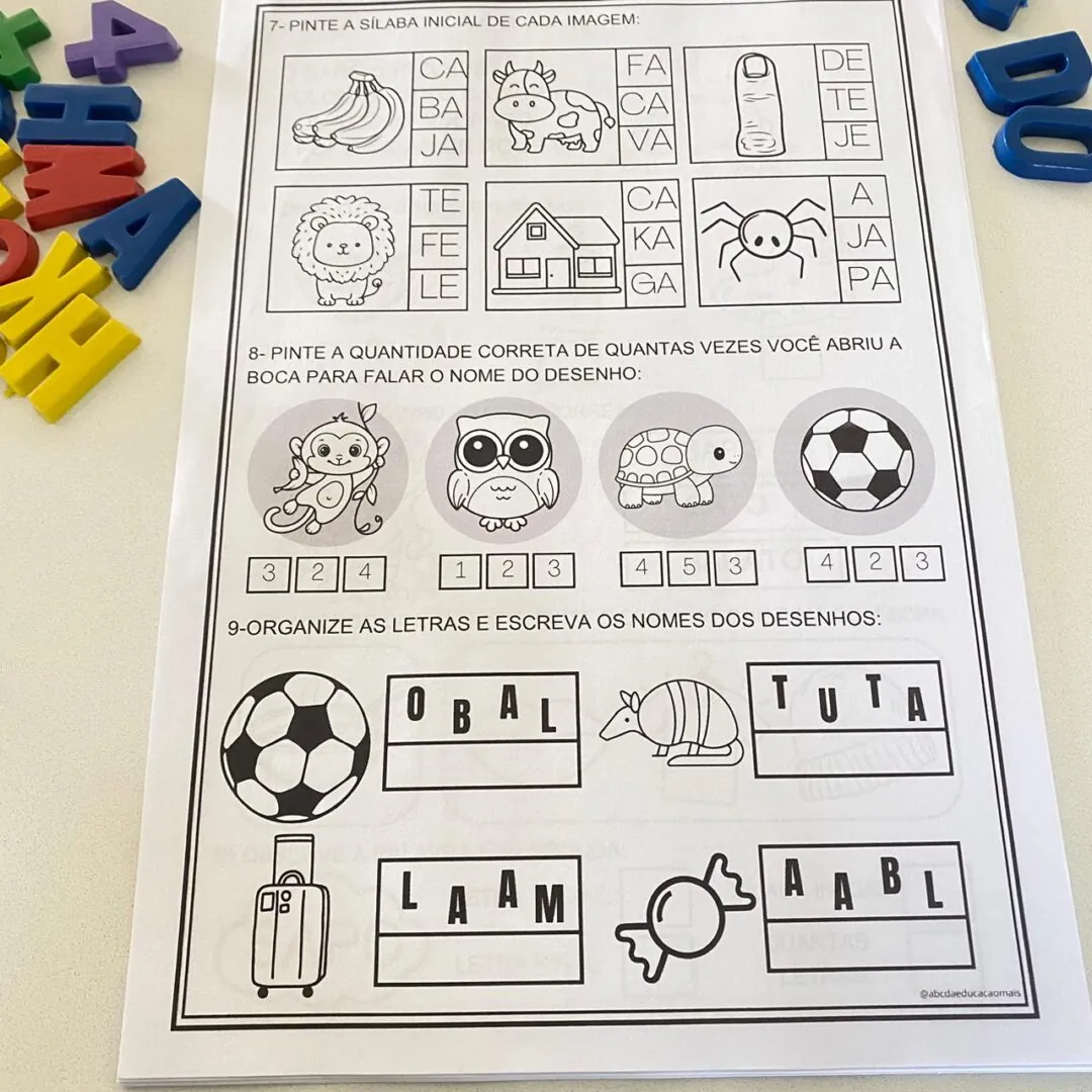 Kit Avaliações 1º ano – 1º bimestre – Cabeçalho Editável - Image 11