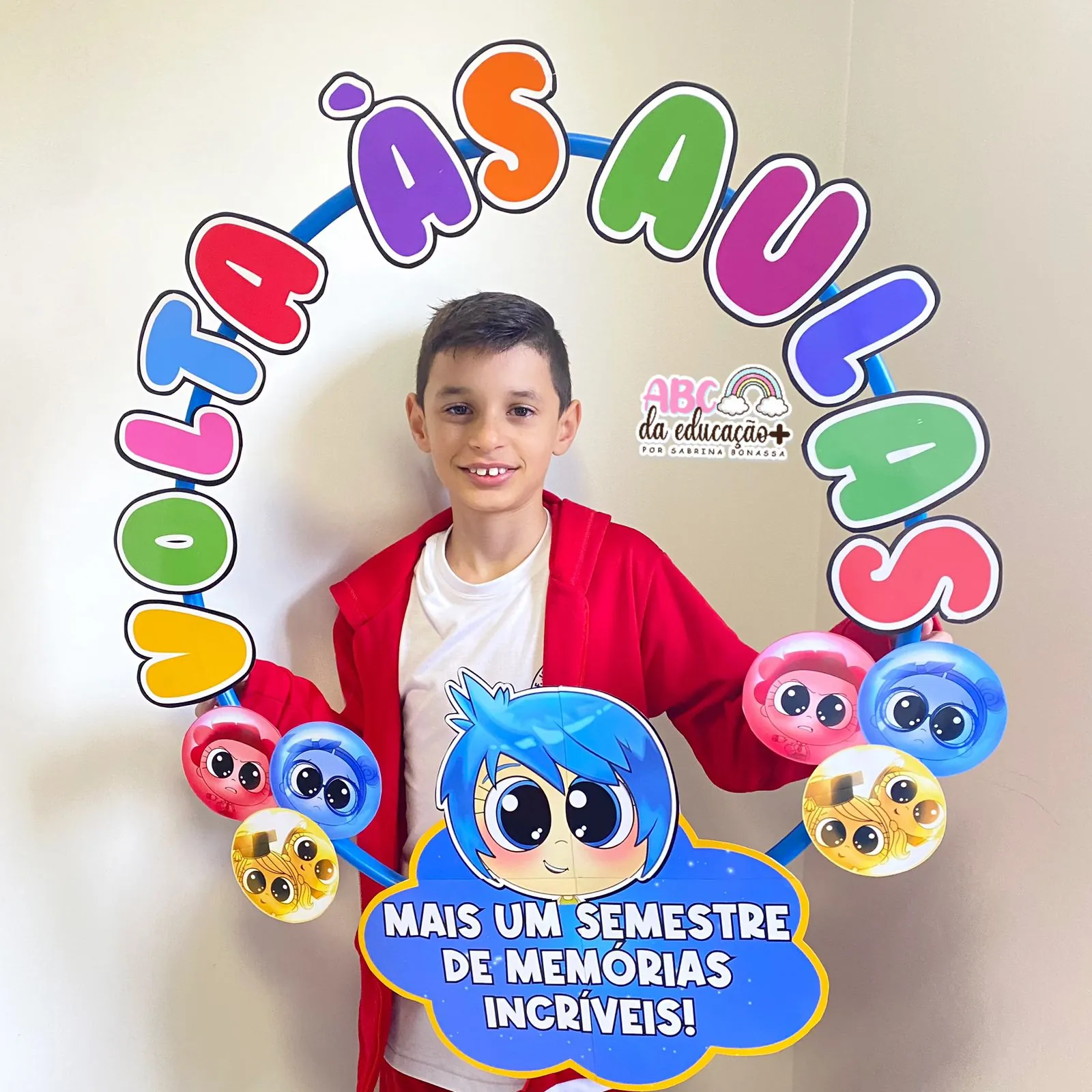 Moldura de Fotos no Bambolê “Divertida Mente” para Volta às Aulas - Imagem 2