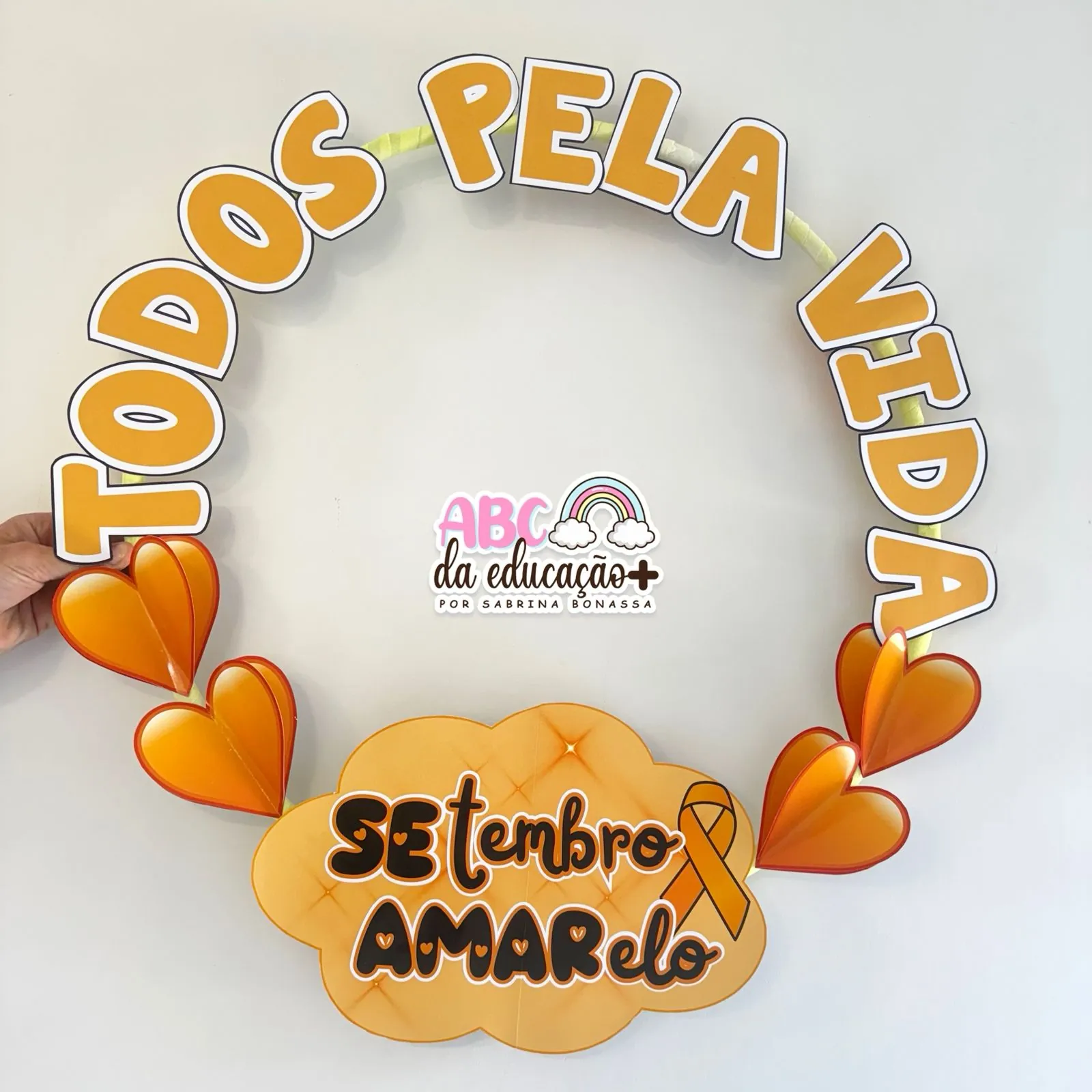 Moldura de Fotos no Bambolê Setembro Amarelo - Imagem 3