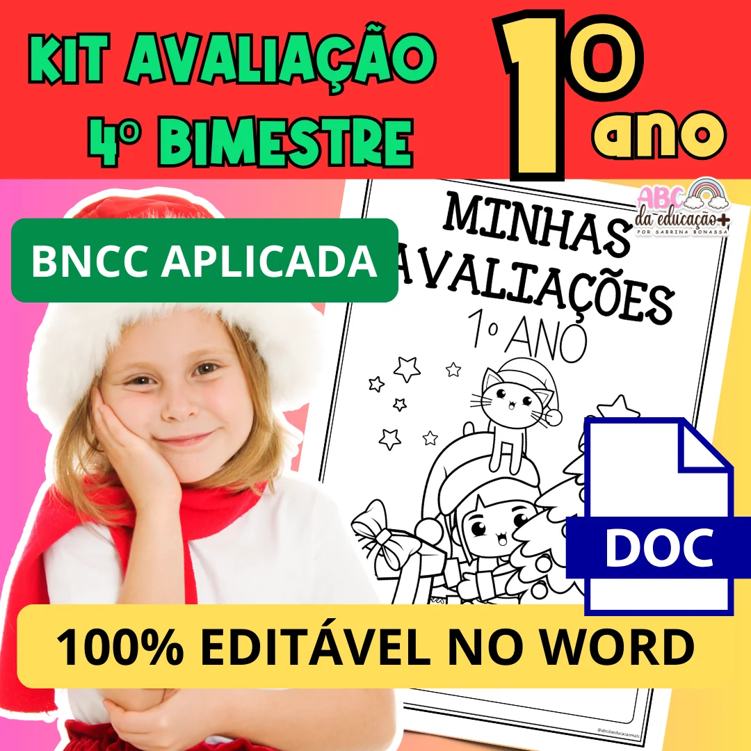 Kit Avaliações 1º ano – 4º bimestre – Editável