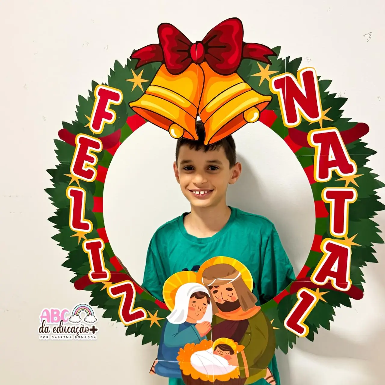 Moldura para Fotos Bambolê Guirlanda Natal Cristão - Imagem 3