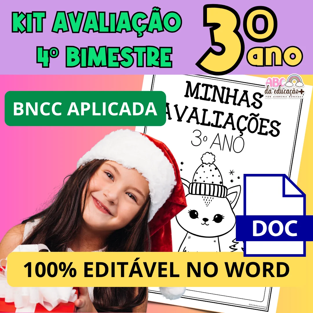 Kit Avaliações 3º ano – 4º bimestre – Editável