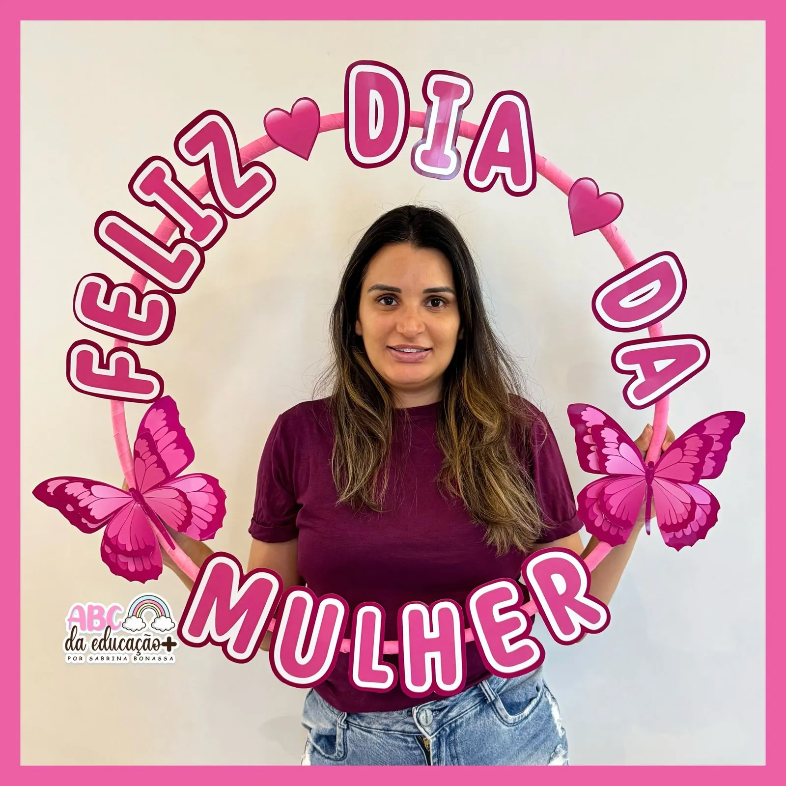 Moldura de Fotos no Bambolê – Dia da Mulher