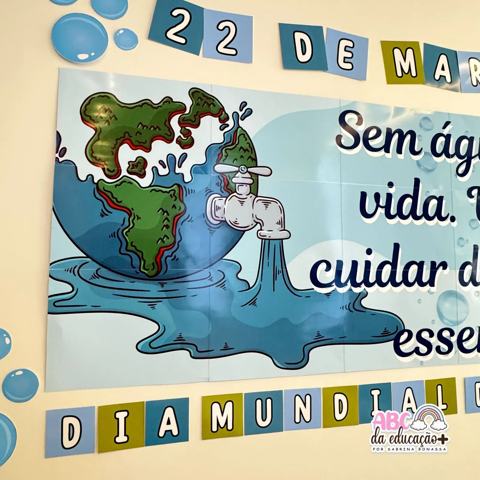 Kit Dia Mundial da Água: Painel Banner Decorativo, Atividade Informativa e Plano de Aula - Imagem 9