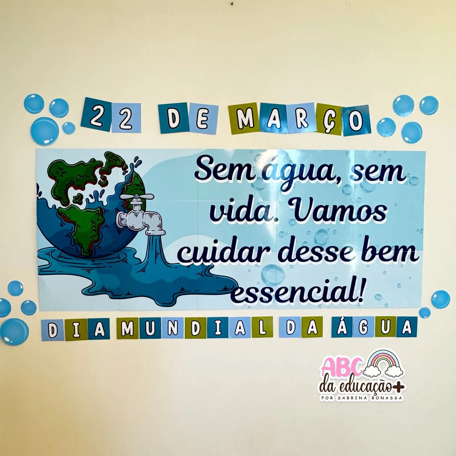 Kit Dia Mundial da Água: Painel Banner Decorativo, Atividade Informativa e Plano de Aula - Imagem 5