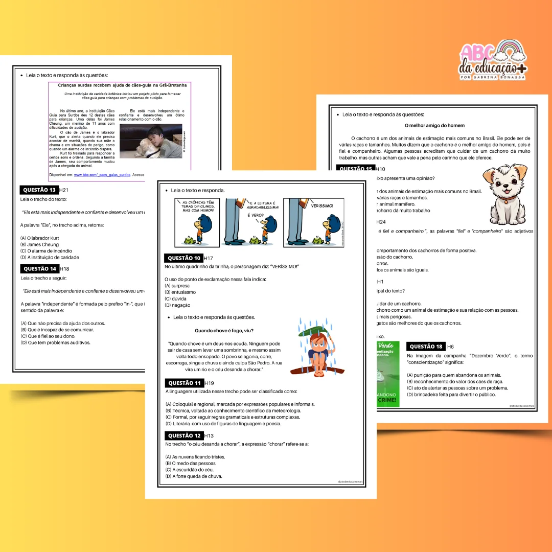 Simulado SAEB Língua Portuguesa 5º Ano – 50 questões – Matriz 2018 - Image 5