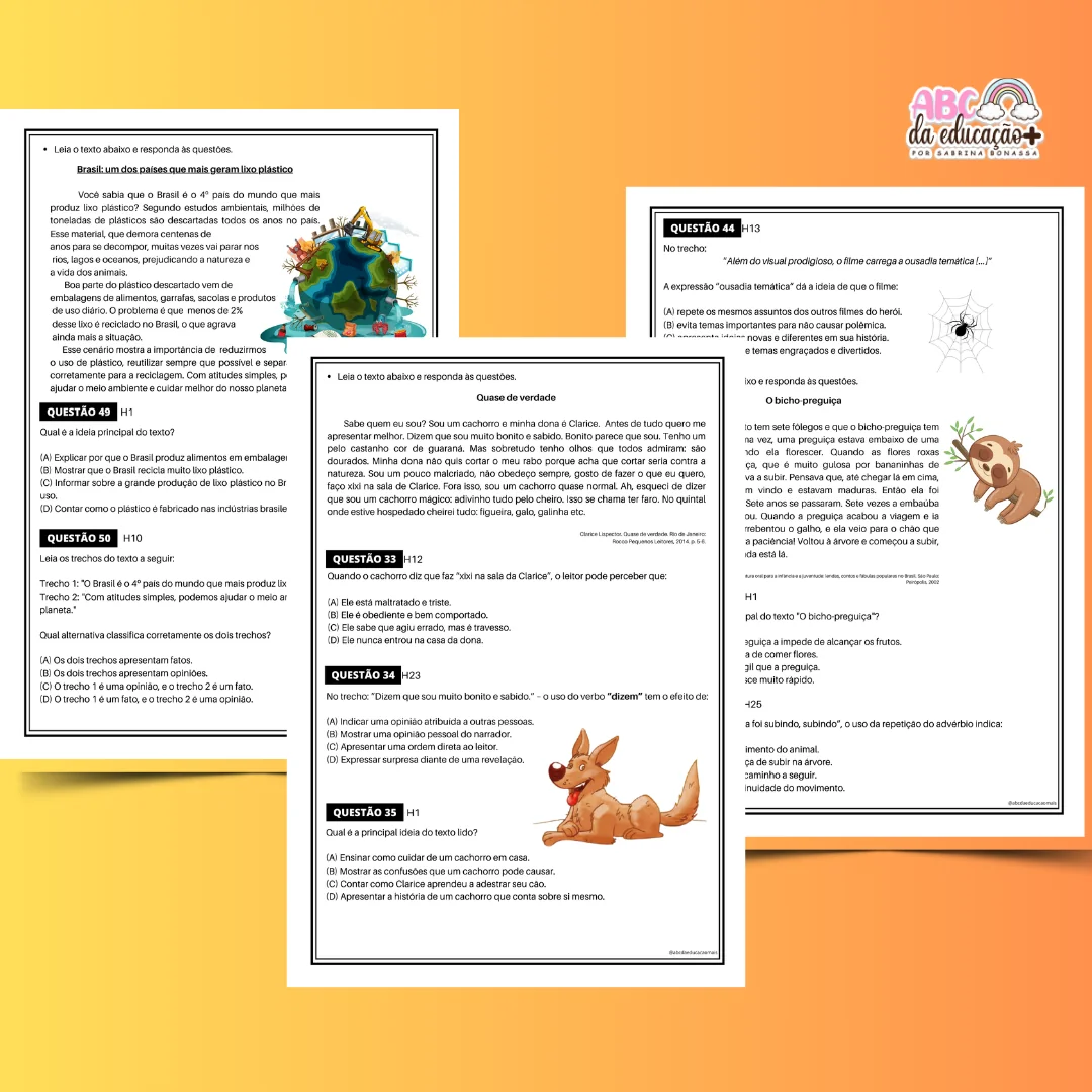Simulado SAEB Língua Portuguesa 5º Ano – 50 questões – Matriz 2018 - Image 2