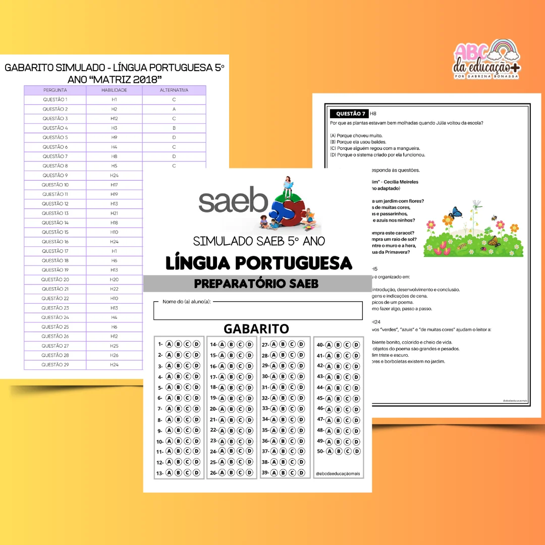 Simulado SAEB Língua Portuguesa 5º Ano – 50 questões – Matriz 2018 - Image 6