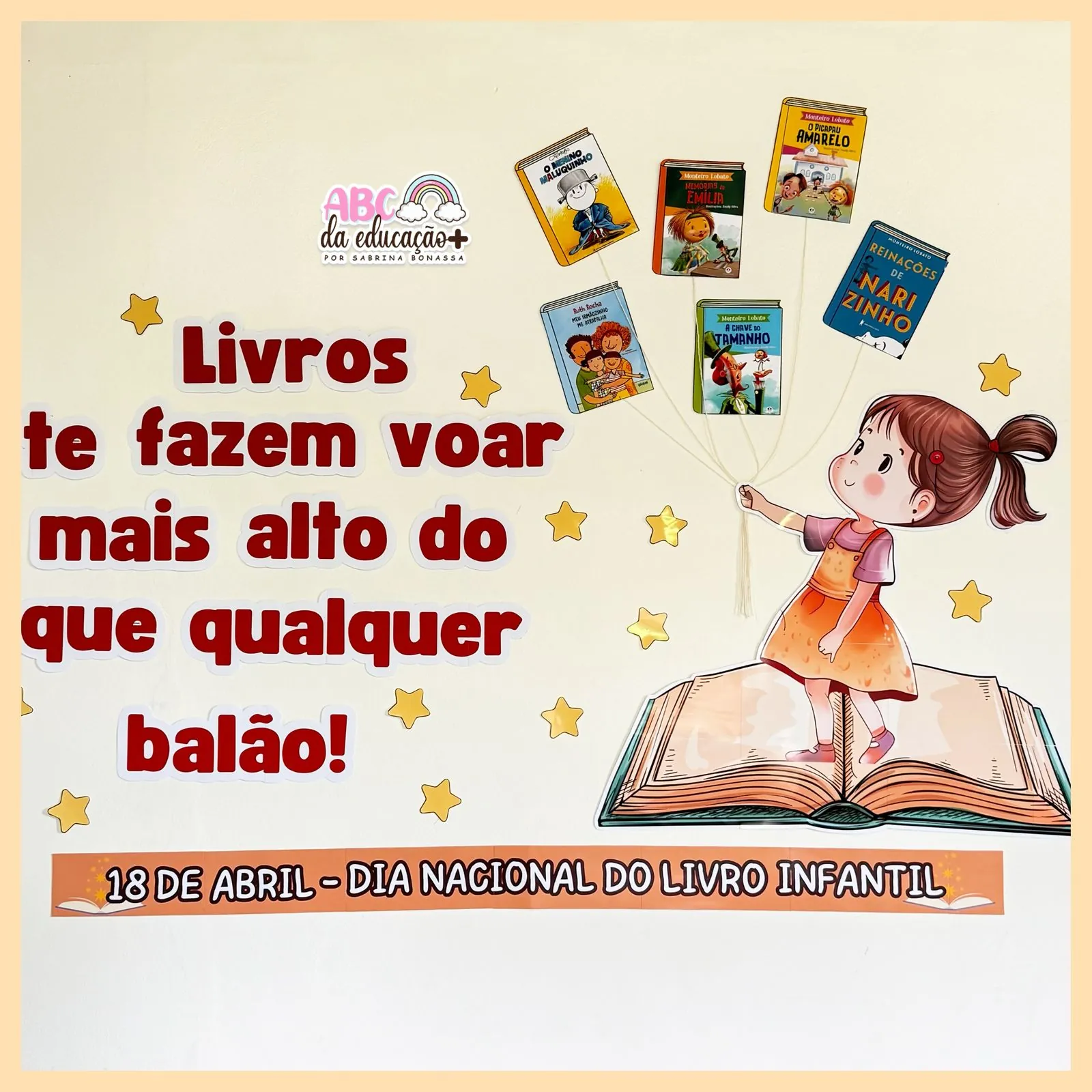 Painel Dia do Livro – Painel + Marca Páginas + Ficha Literária