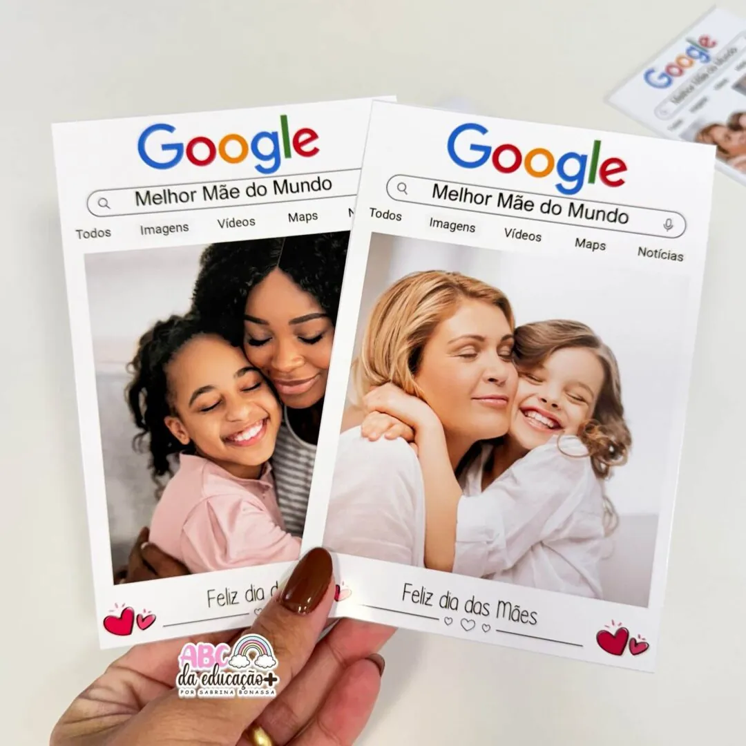 Cartão Mamãe Google - Fotos Editáveis