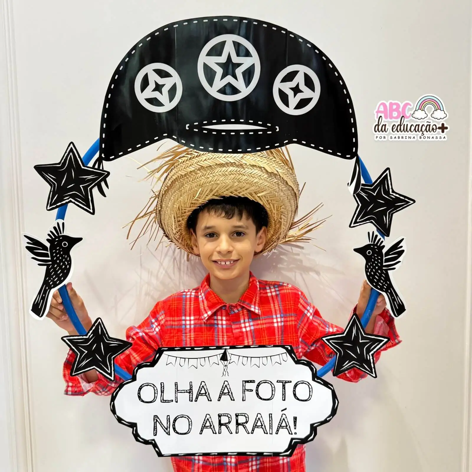 Moldura Junina Cordel para Fotos no Bambolê