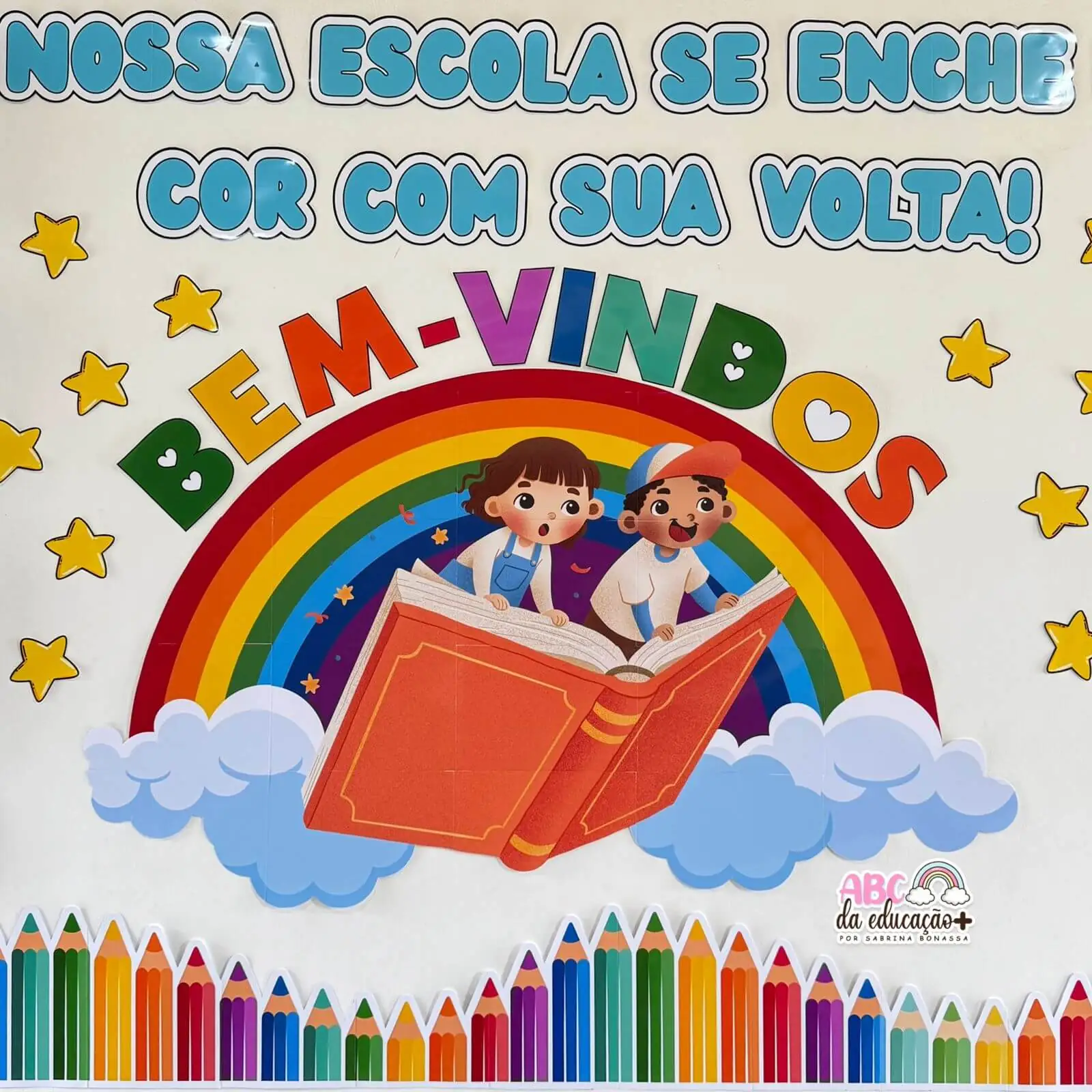 Painel de Boas-Vindas Arco-Íris - Volta às Aulas - Imagem 4