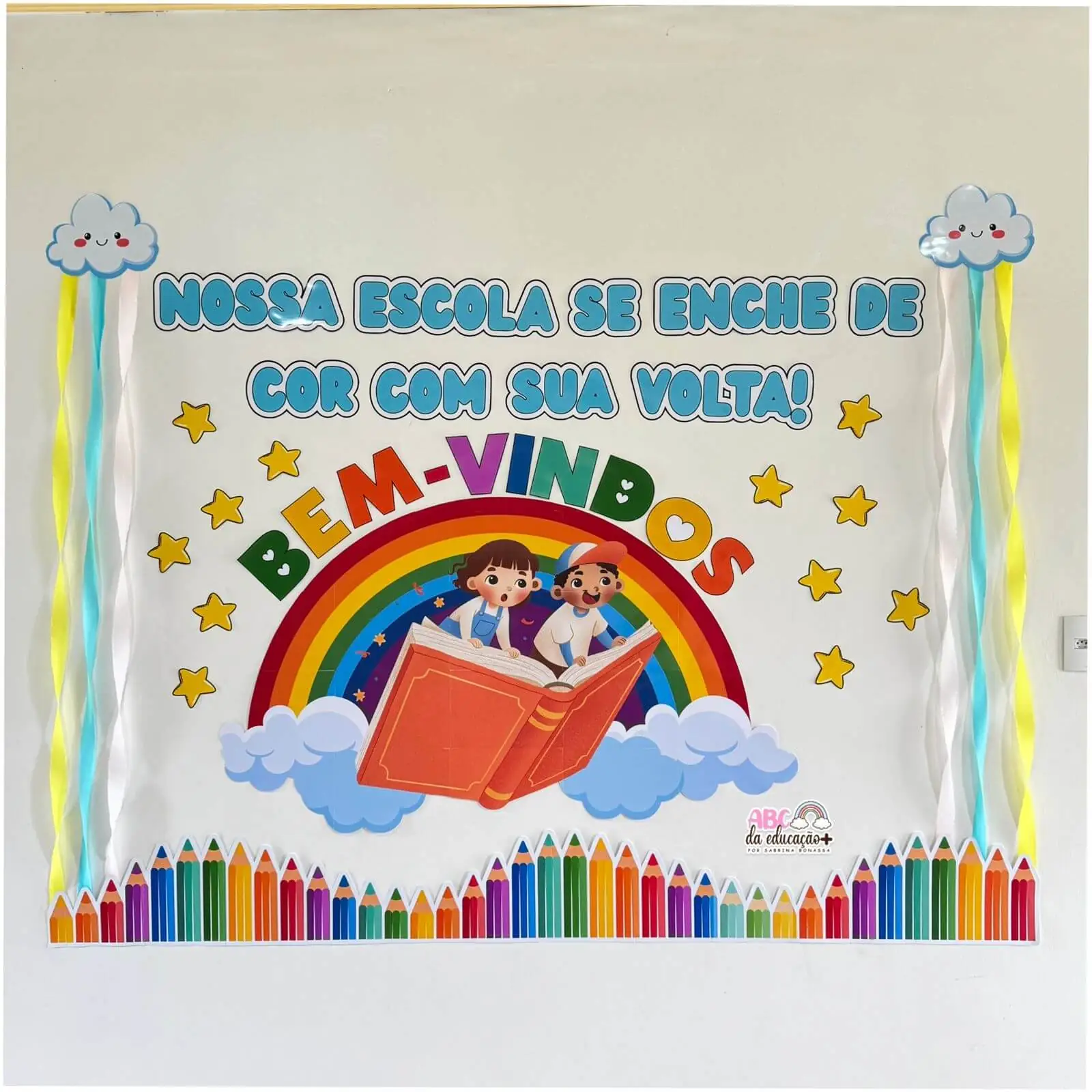 Painel de Boas-Vindas Arco-Íris - Volta às Aulas - Imagem 3