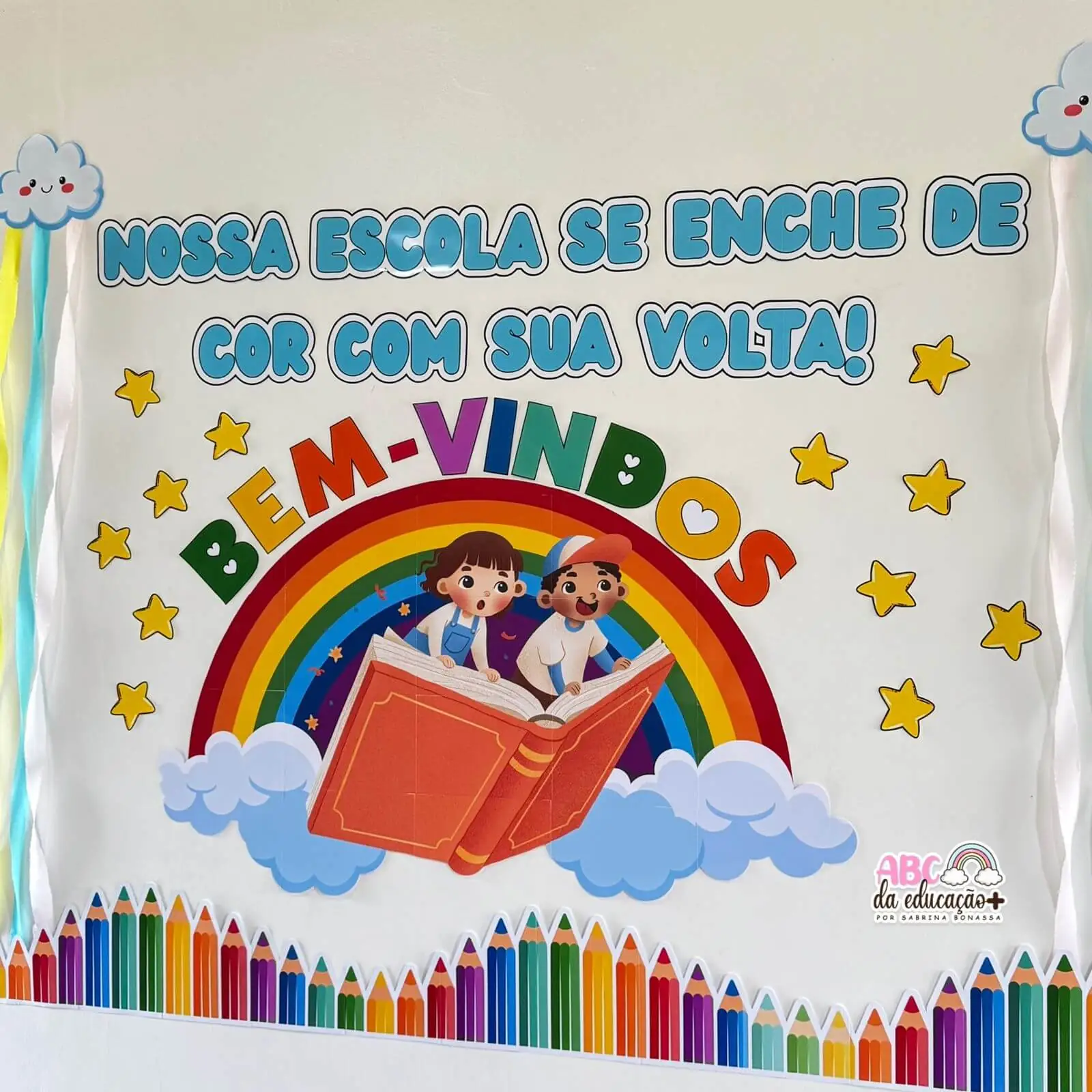Painel de Boas-Vindas Arco-Íris - Volta às Aulas - Imagem 2