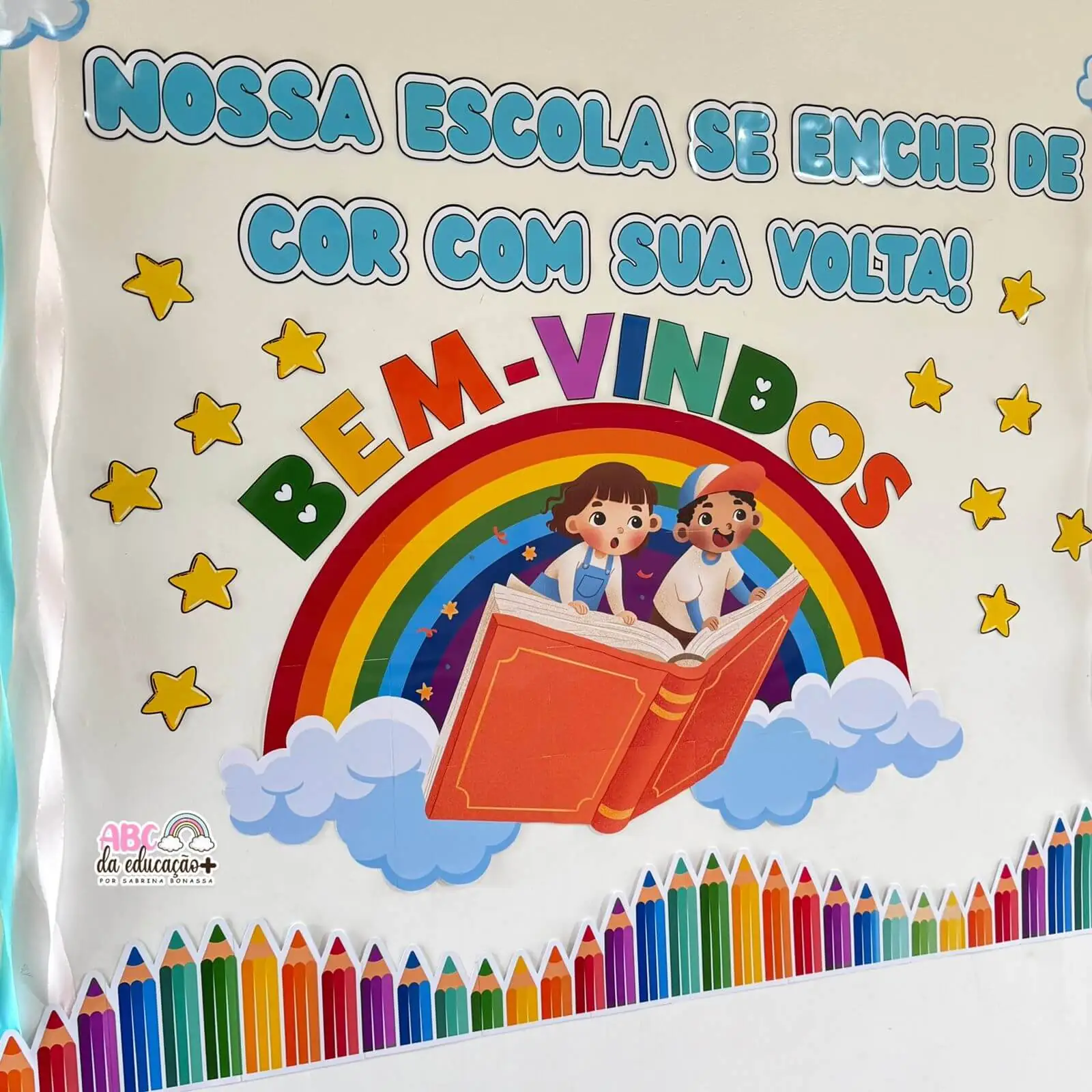 Painel de Boas-Vindas Arco-Íris - Volta às Aulas - Imagem 5