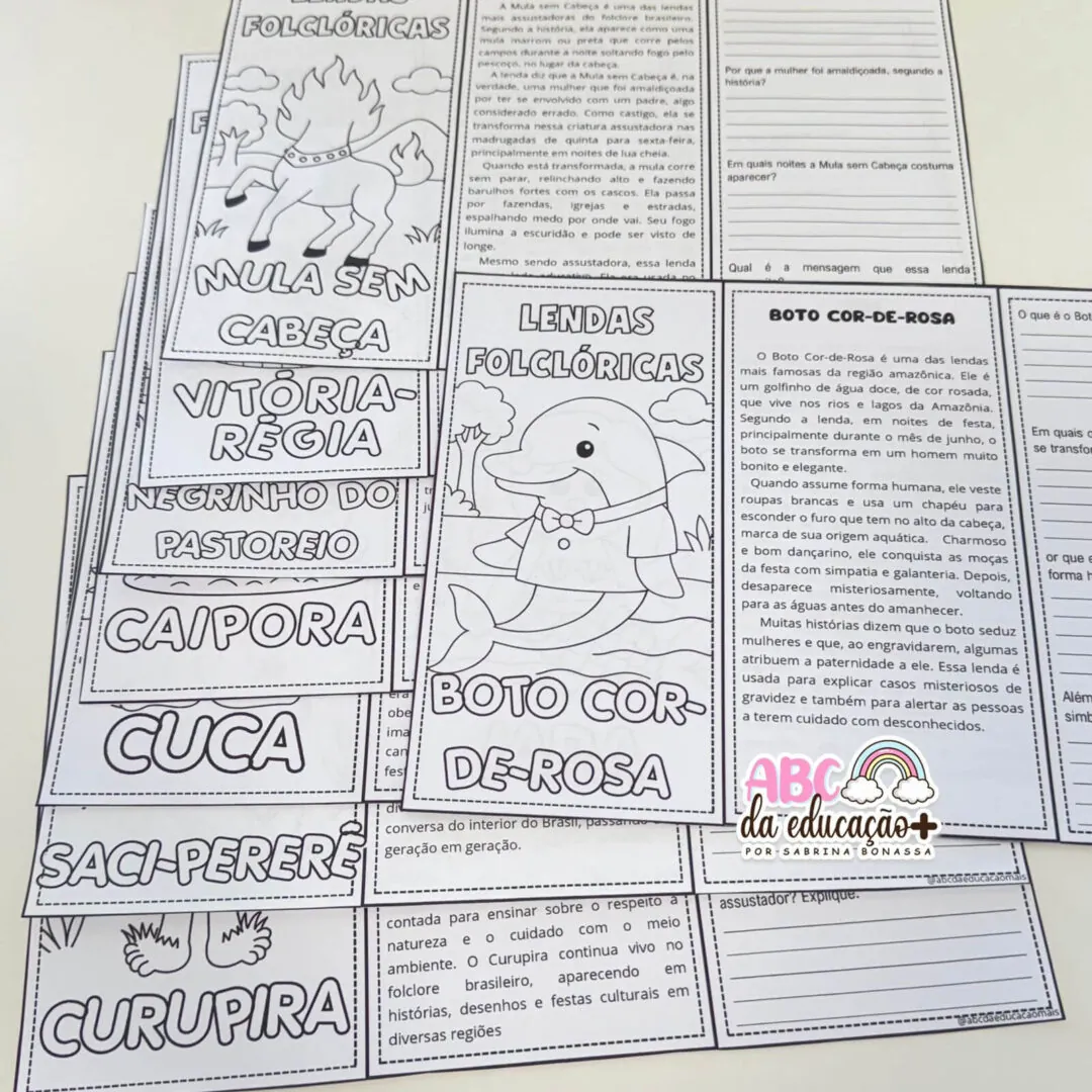Folhetos Lendas Folclóricas com Texto e Interpretação - Image 8