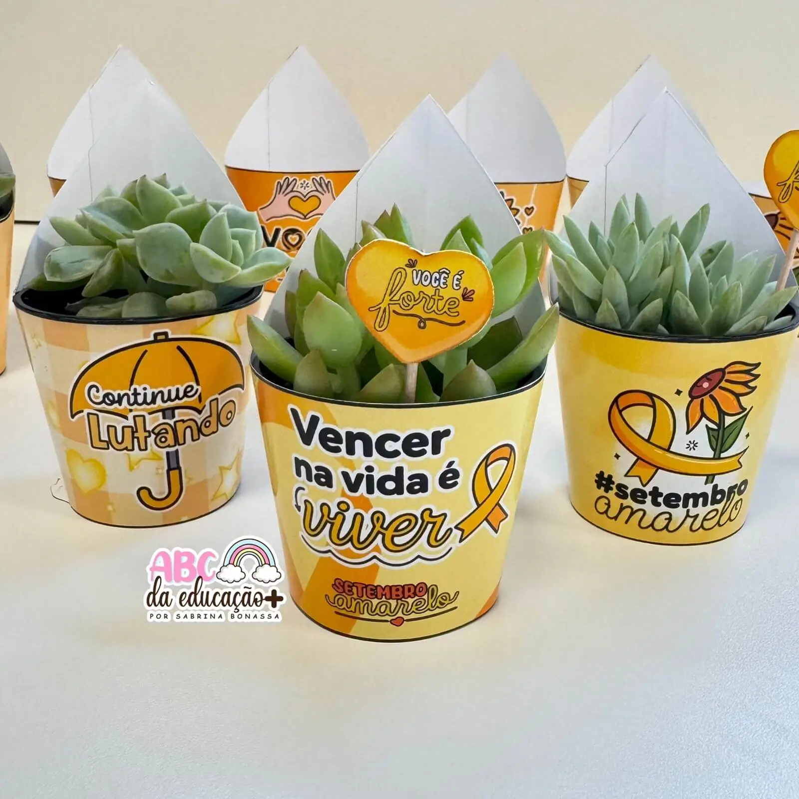 Lembrancinha Setembro Amarelo – Suculentas 10 modelos - Imagem 2