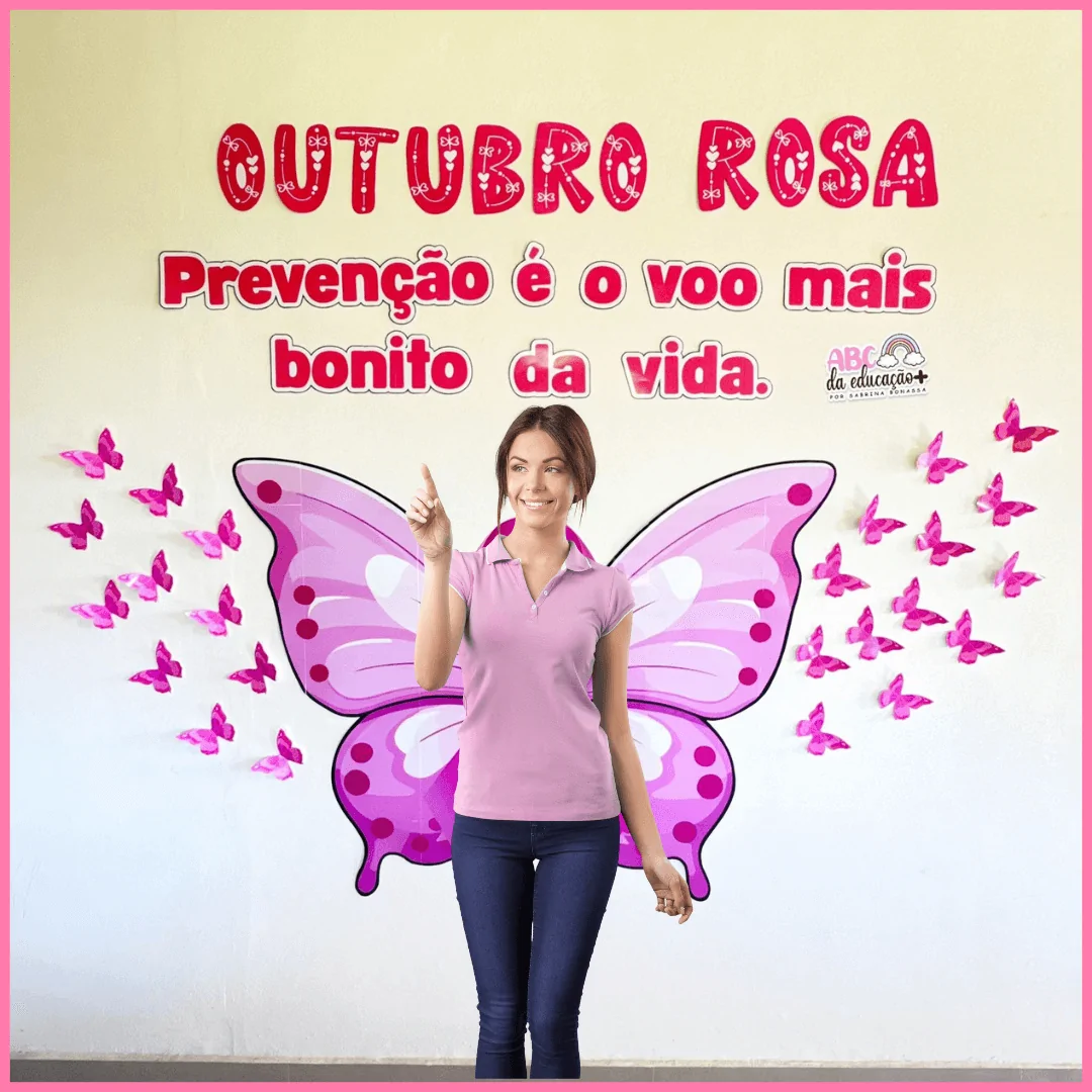 Painel Outubro Rosa – Asa de Borboleta