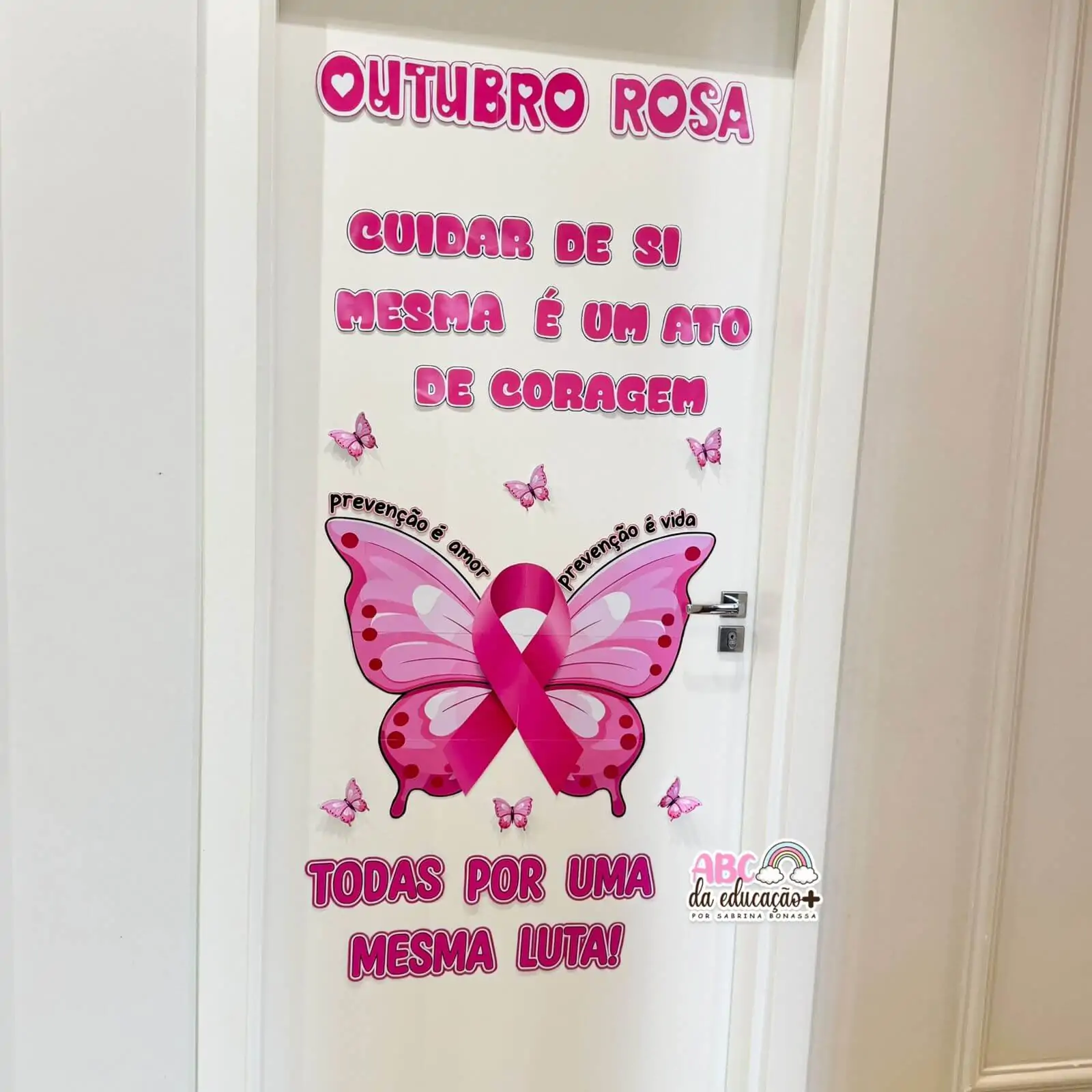 Painel De Porta Outubro Rosa – Borboleta da Prevenção