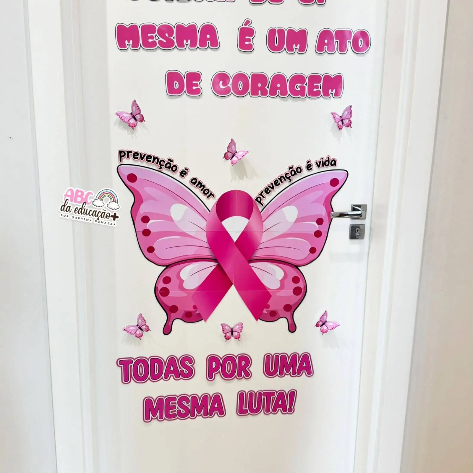 Painel De Porta Outubro Rosa – Borboleta da Prevenção - Imagem 3