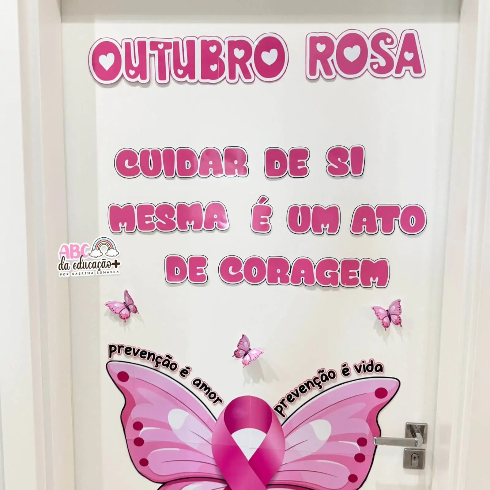 Painel De Porta Outubro Rosa – Borboleta da Prevenção - Imagem 4