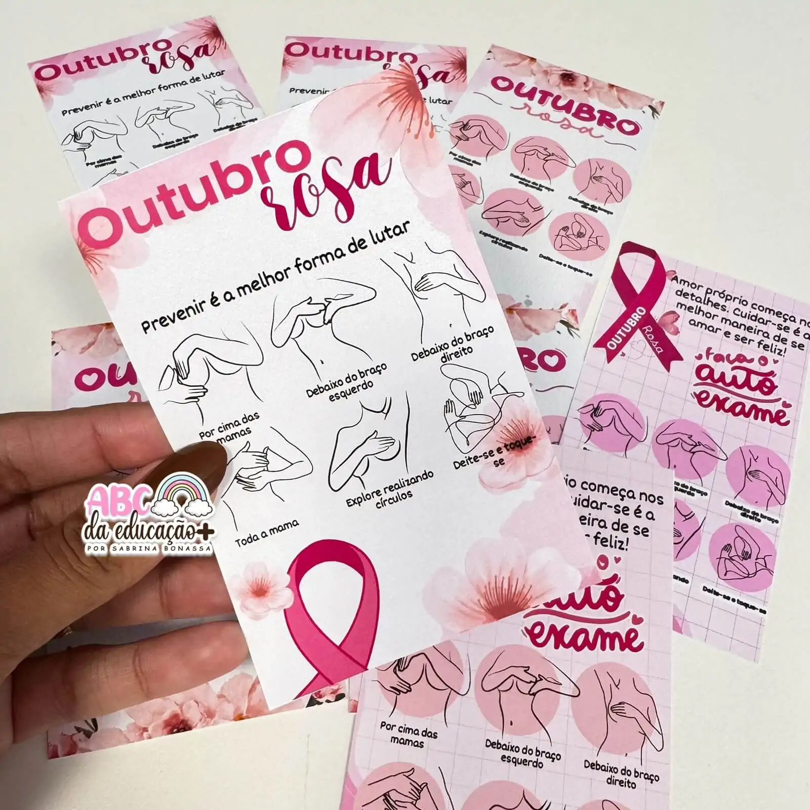 Cartões Outubro Rosa – Autoexame 3 modelos - Imagem 4