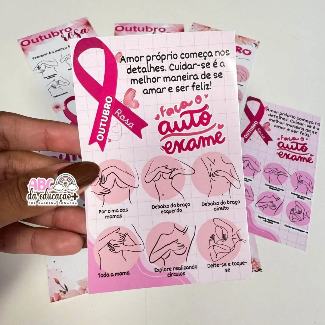 Cartões Outubro Rosa – Autoexame 3 modelos - Image 3