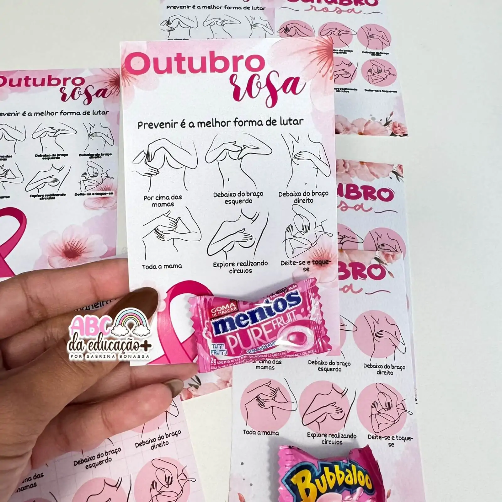 Cartões Outubro Rosa – Autoexame 3 modelos - Imagem 2