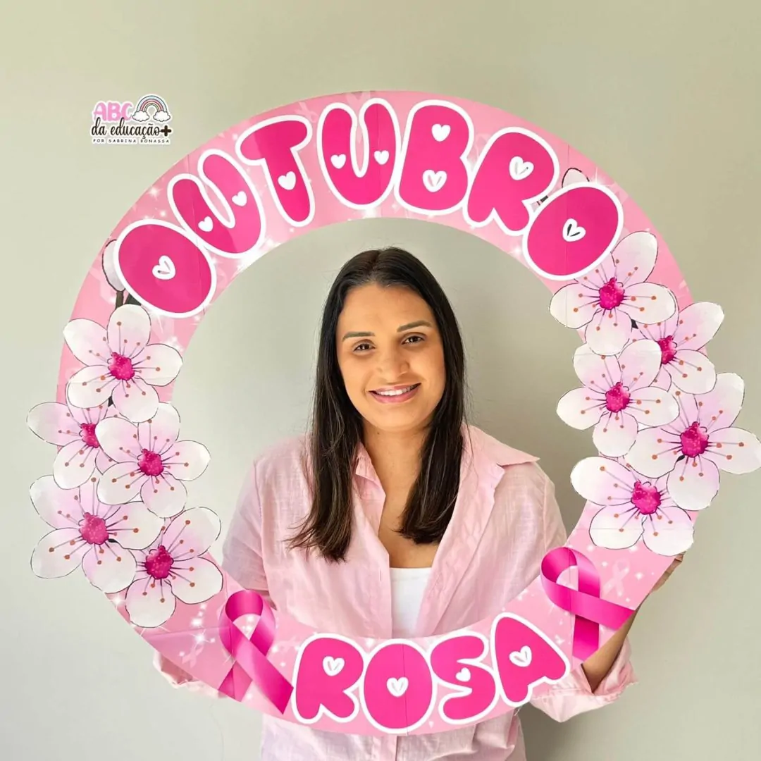 Moldura de Fotos Circular Outubro Rosa - Image 3
