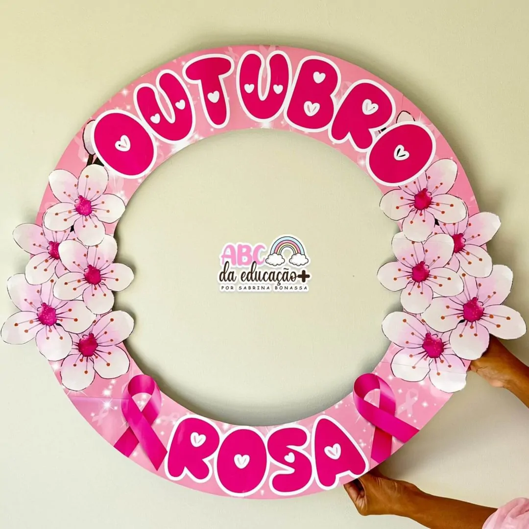Moldura de Fotos Circular Outubro Rosa - Image 2