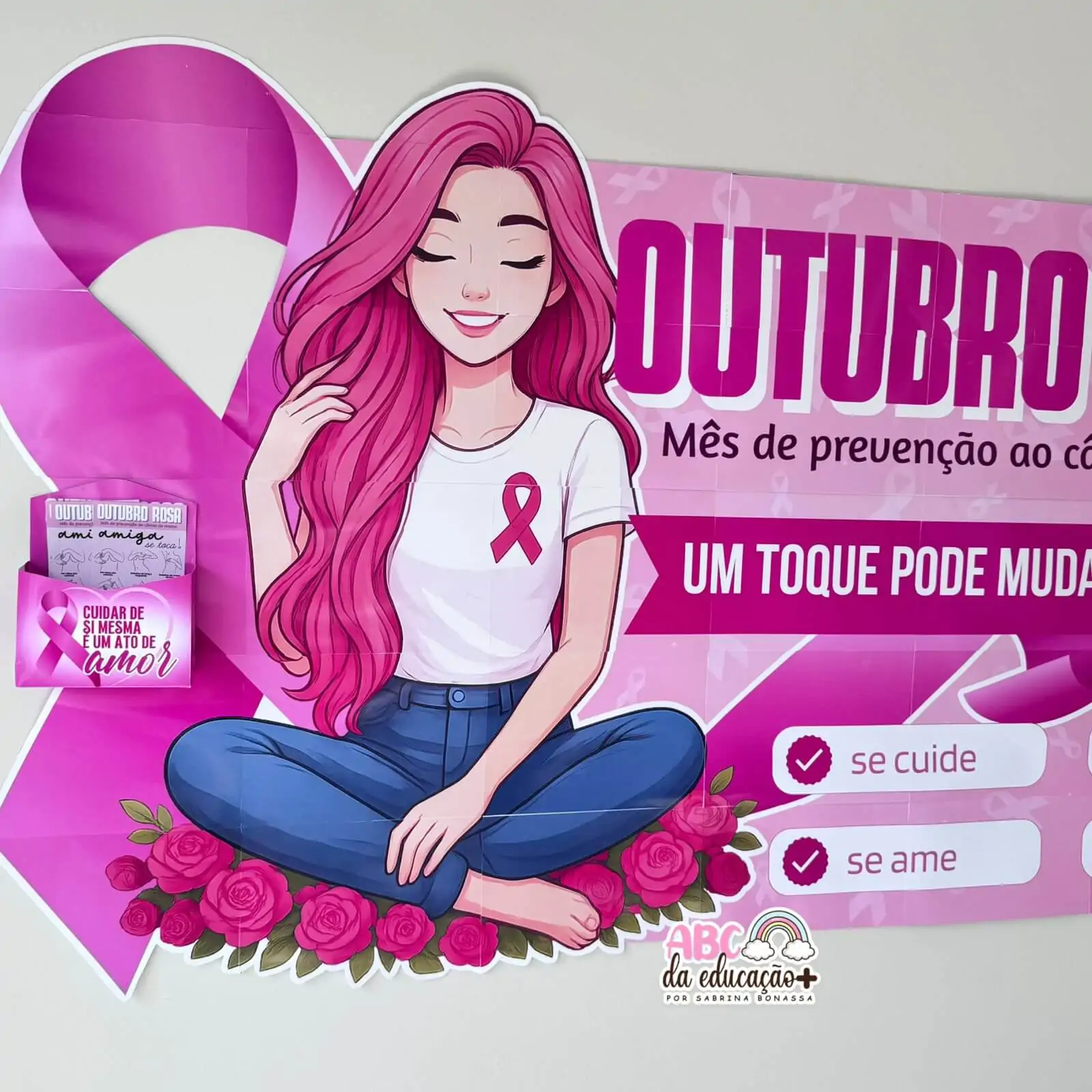 Painel Outubro Rosa – Banner + Caixa + Panfleto - Imagem 7