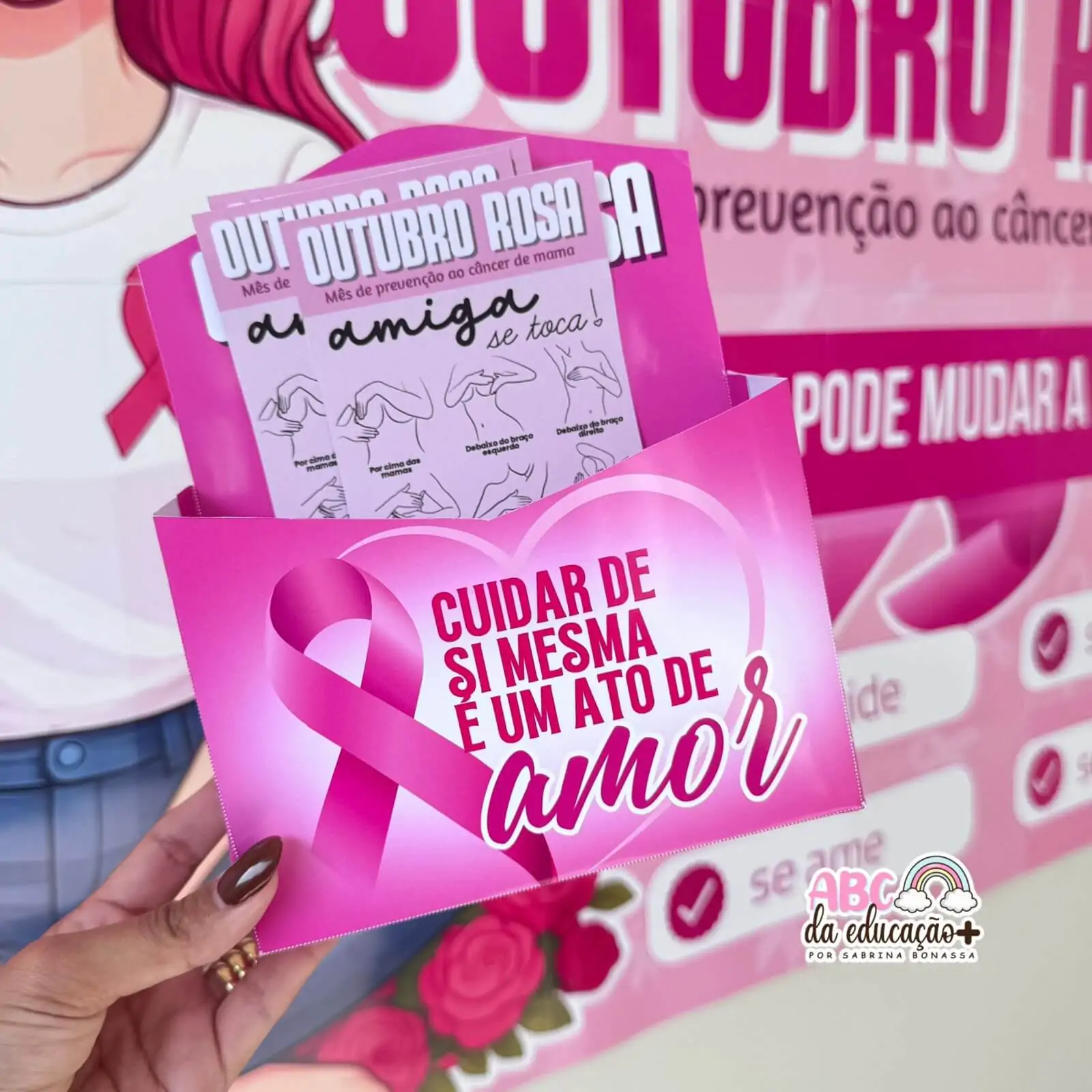 Painel Outubro Rosa – Banner + Caixa + Panfleto - Imagem 4