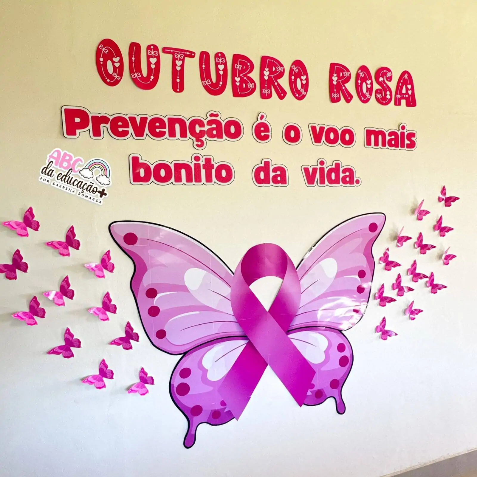 Painel Outubro Rosa – Asa de Borboleta - Imagem 4