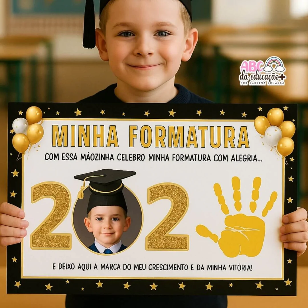 Cartaz de Formatura Infantil – Lembrança com a Mãozinha Editável - Imagem 2