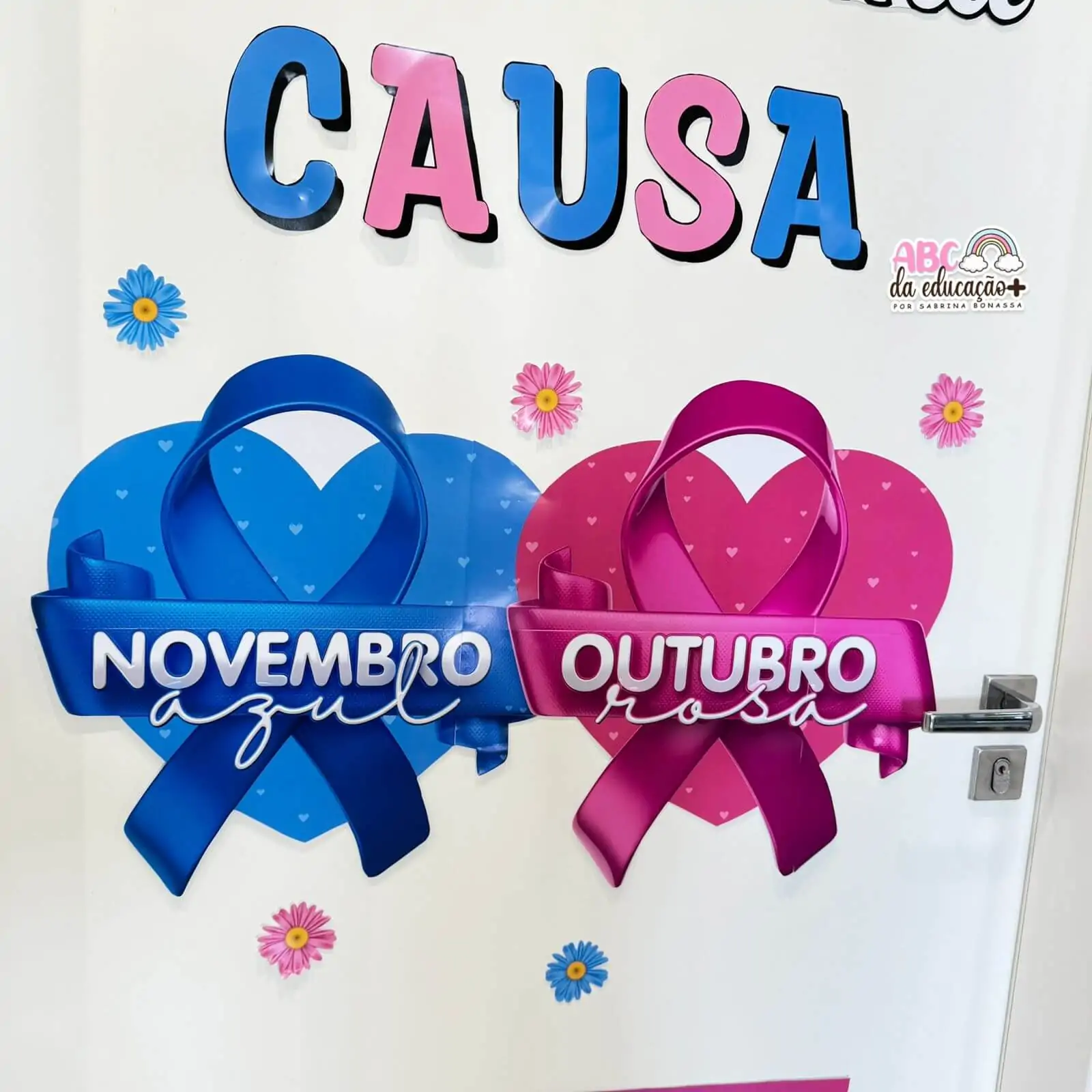 Painel de Porta Outubro Rosa e Novembro Azul - Imagem 6