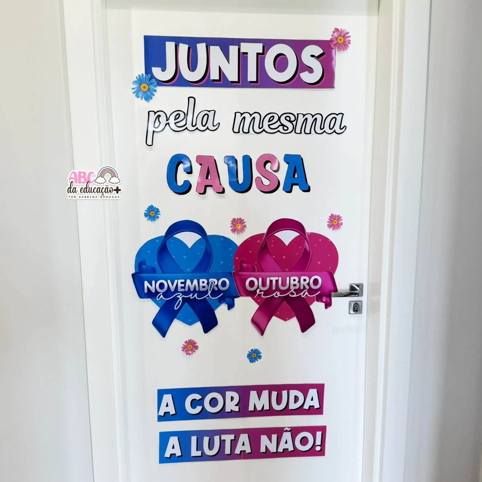 Painel de Porta Outubro Rosa e Novembro Azul