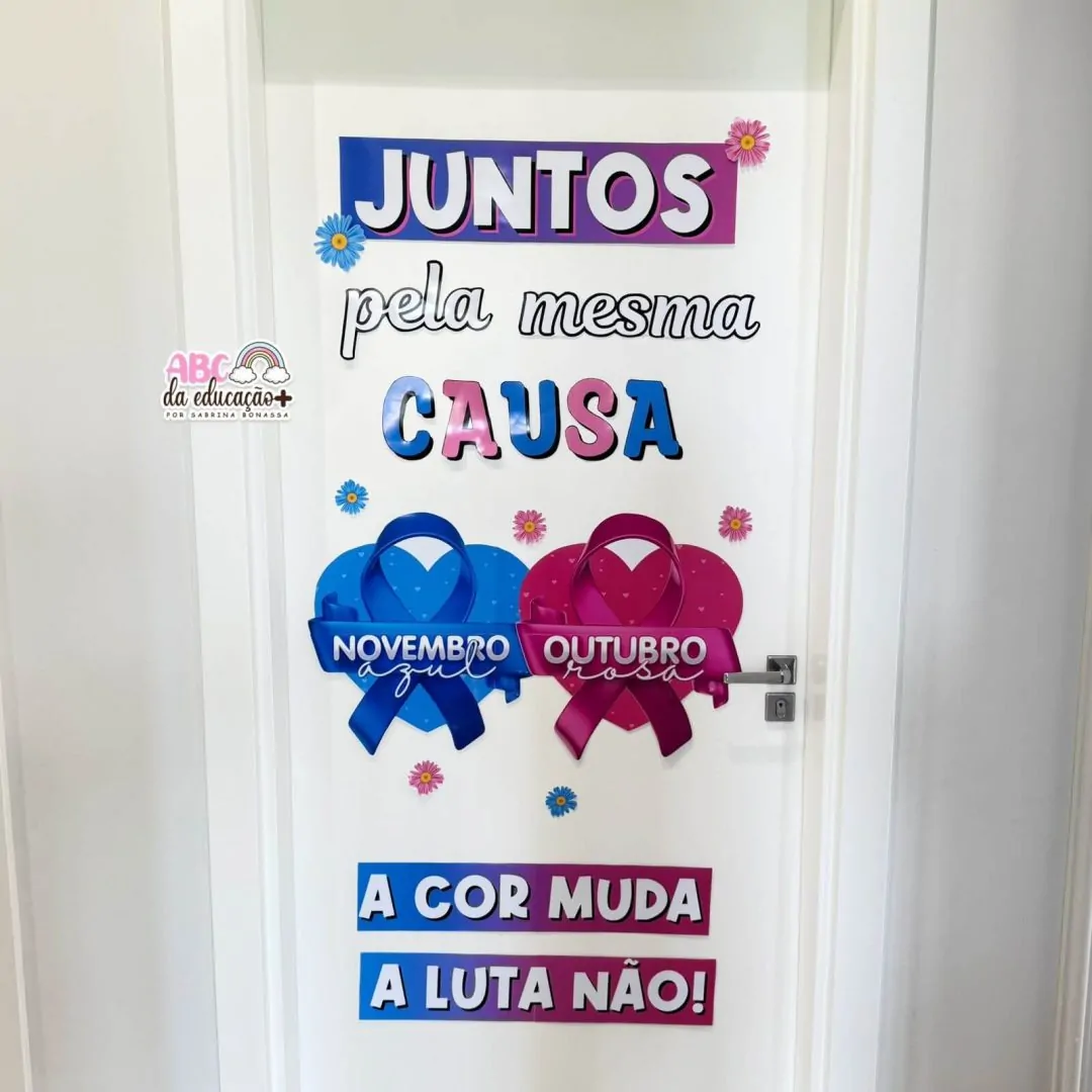 Painel de Porta Outubro Rosa e Novembro Azul - Imagem 4