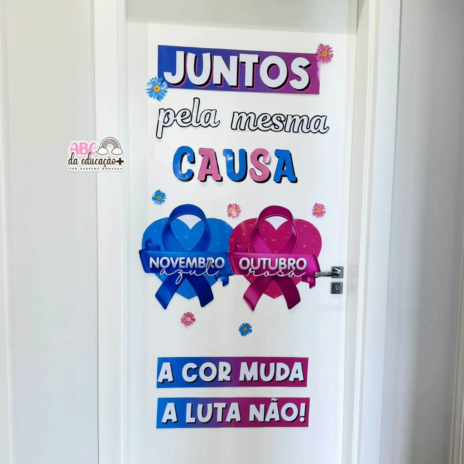 Painel de Porta Outubro Rosa e Novembro Azul - Imagem 3