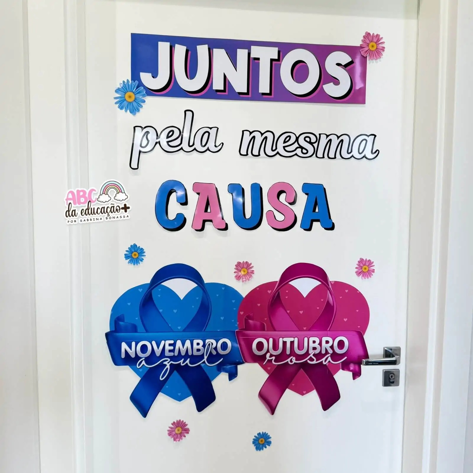 Painel de Porta Outubro Rosa e Novembro Azul - Imagem 2