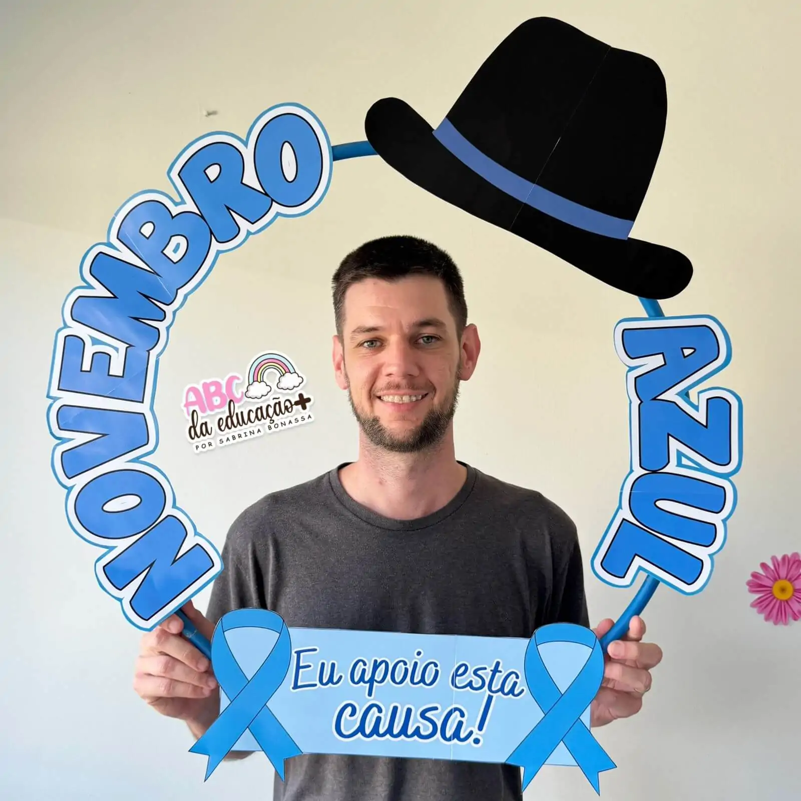 Moldura de Fotos Novembro Azul para Bambolê