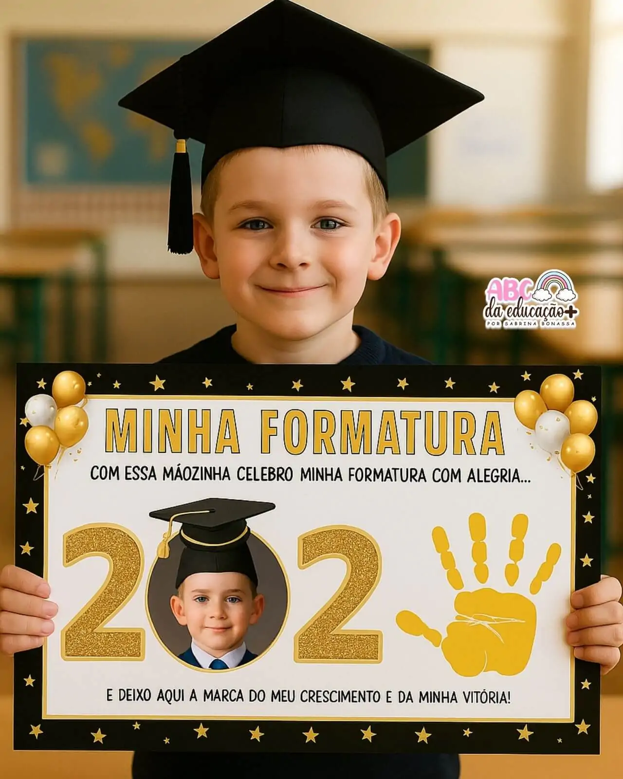 Cartaz de Formatura Infantil – Lembrança com a Mãozinha Editável - Imagem 5