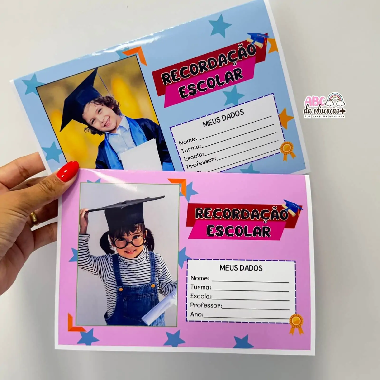 Recordação Escolar Diploma de Formatura Editável