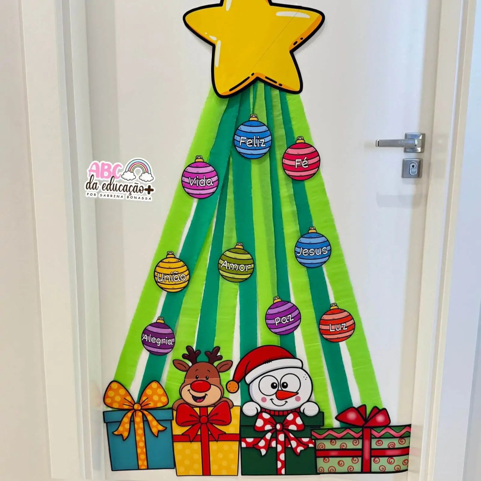 Painel de Porta Natal – Árvore com Crepom - Imagem 7