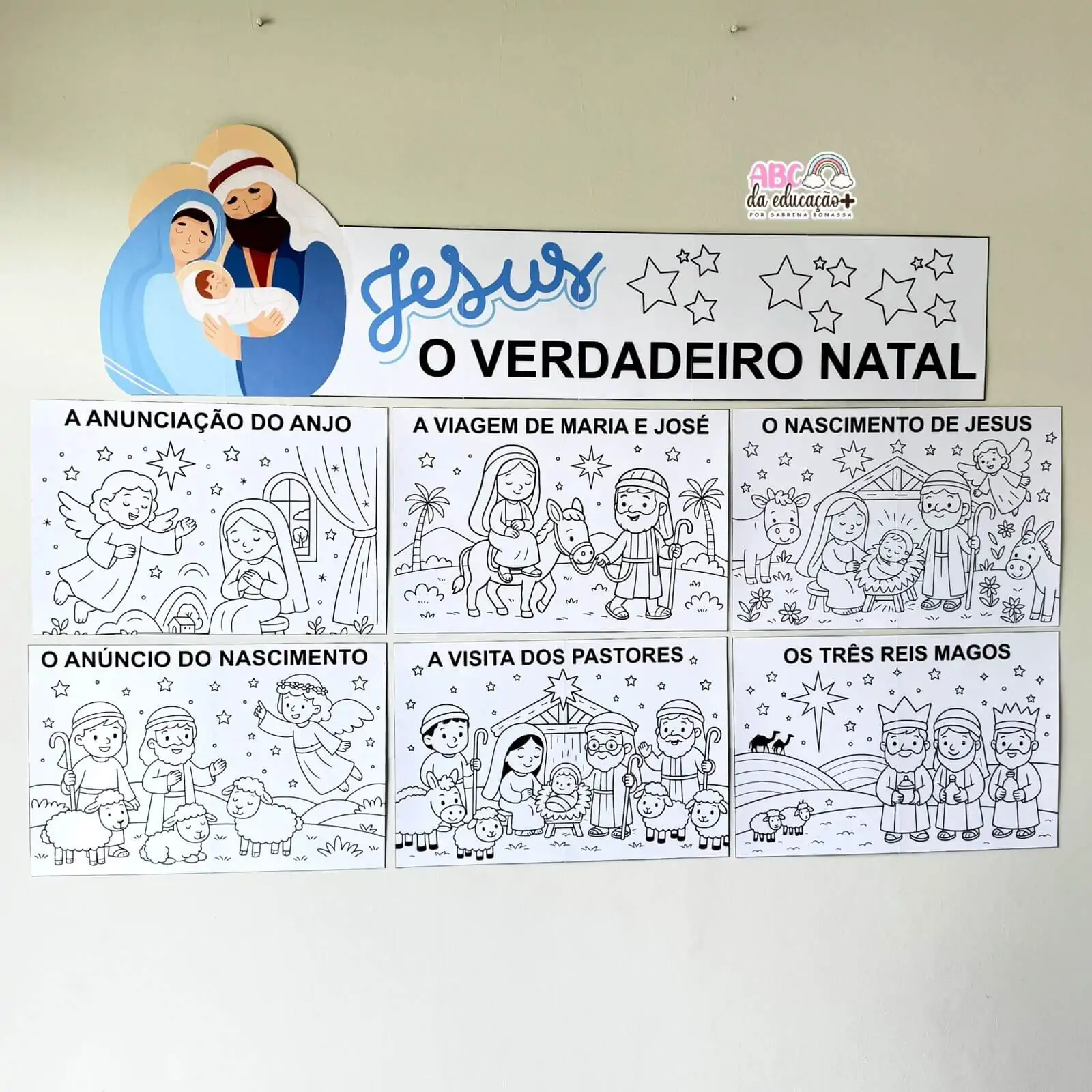 Painel de Natal Nascimento de Jesus – Para Colorir - Imagem 6