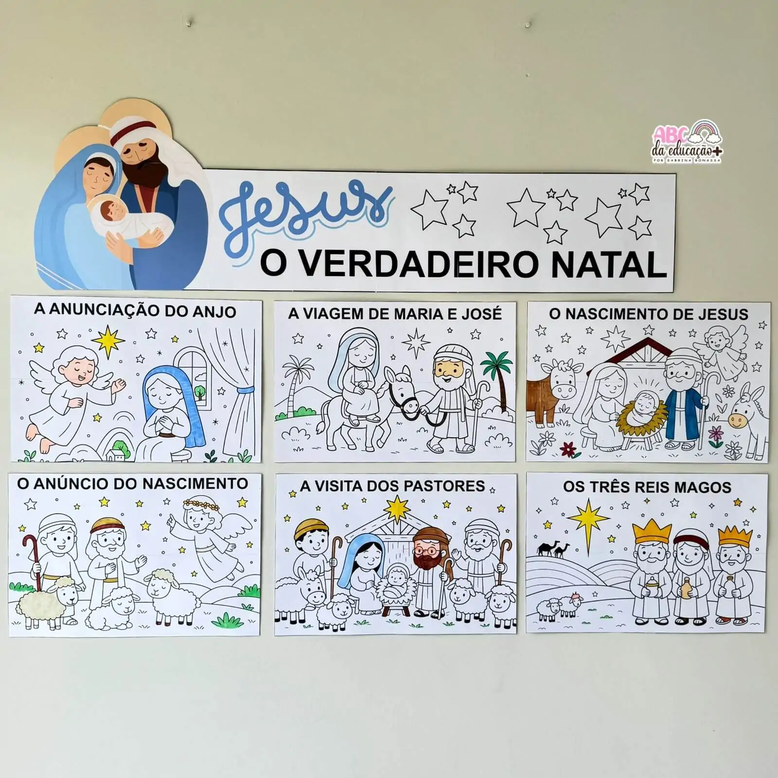 Painel de Natal Nascimento de Jesus – Para Colorir - Imagem 5