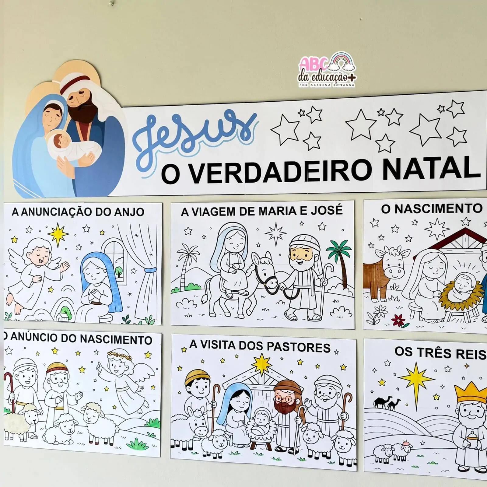 Painel de Natal Nascimento de Jesus – Para Colorir - Imagem 4